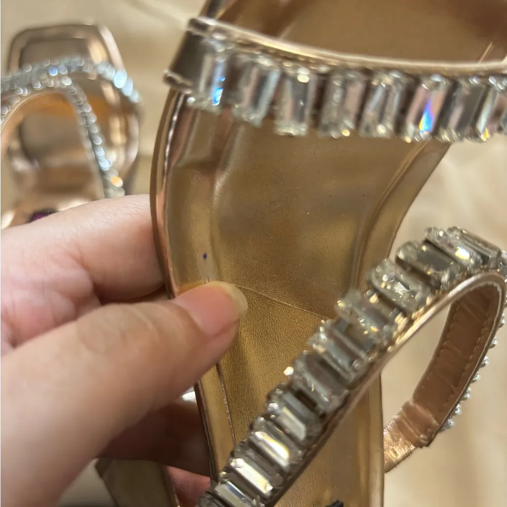 Wild‎ Diva Gold Crystal Embellished Heels - Image 11