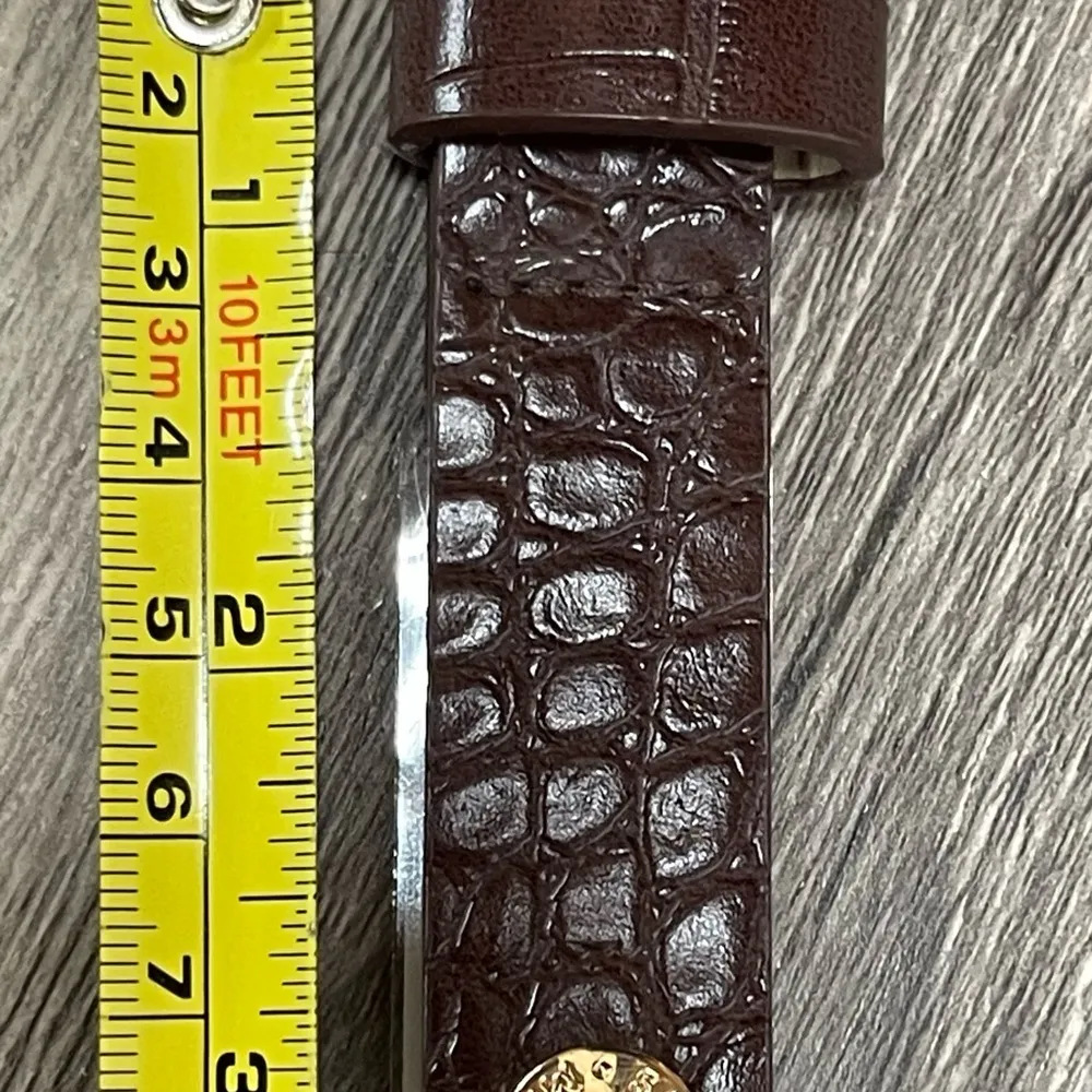 Steve Madden Women's Belt Textured‎ Brown/Gold Buckle L. 42 In. - Image 6