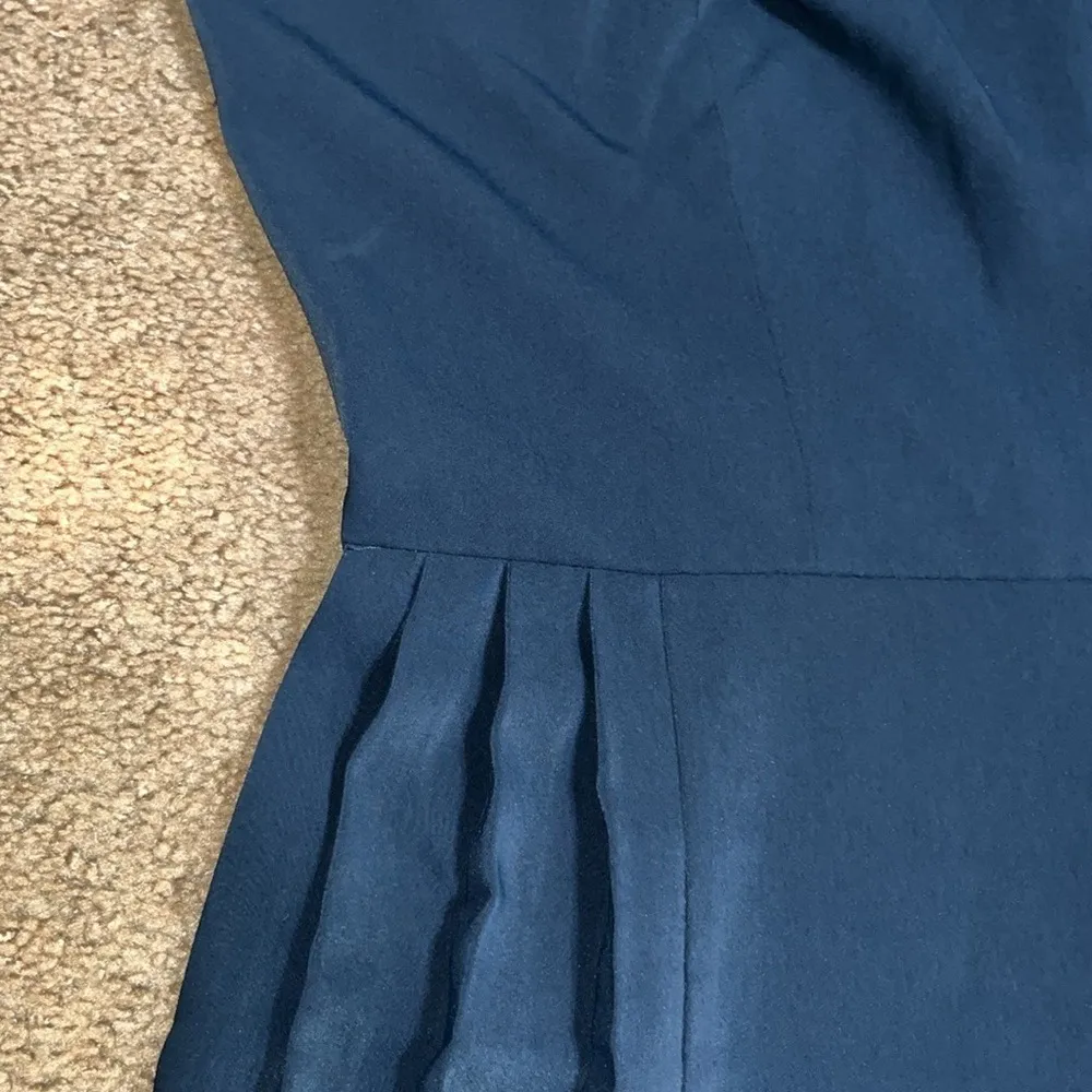 City Chic Harper Jumpsuit Halter Neck Sleeveless Pleated Wide Flare Leg Navy 18 - Image 6