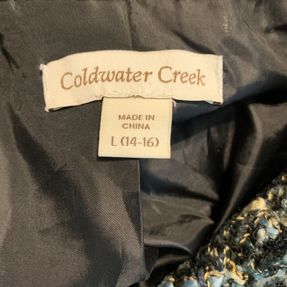 Coldwater Creek Sz Large 14/16 Multicolor Tweed Wool Blend Career Blazer Jacket - Image 4