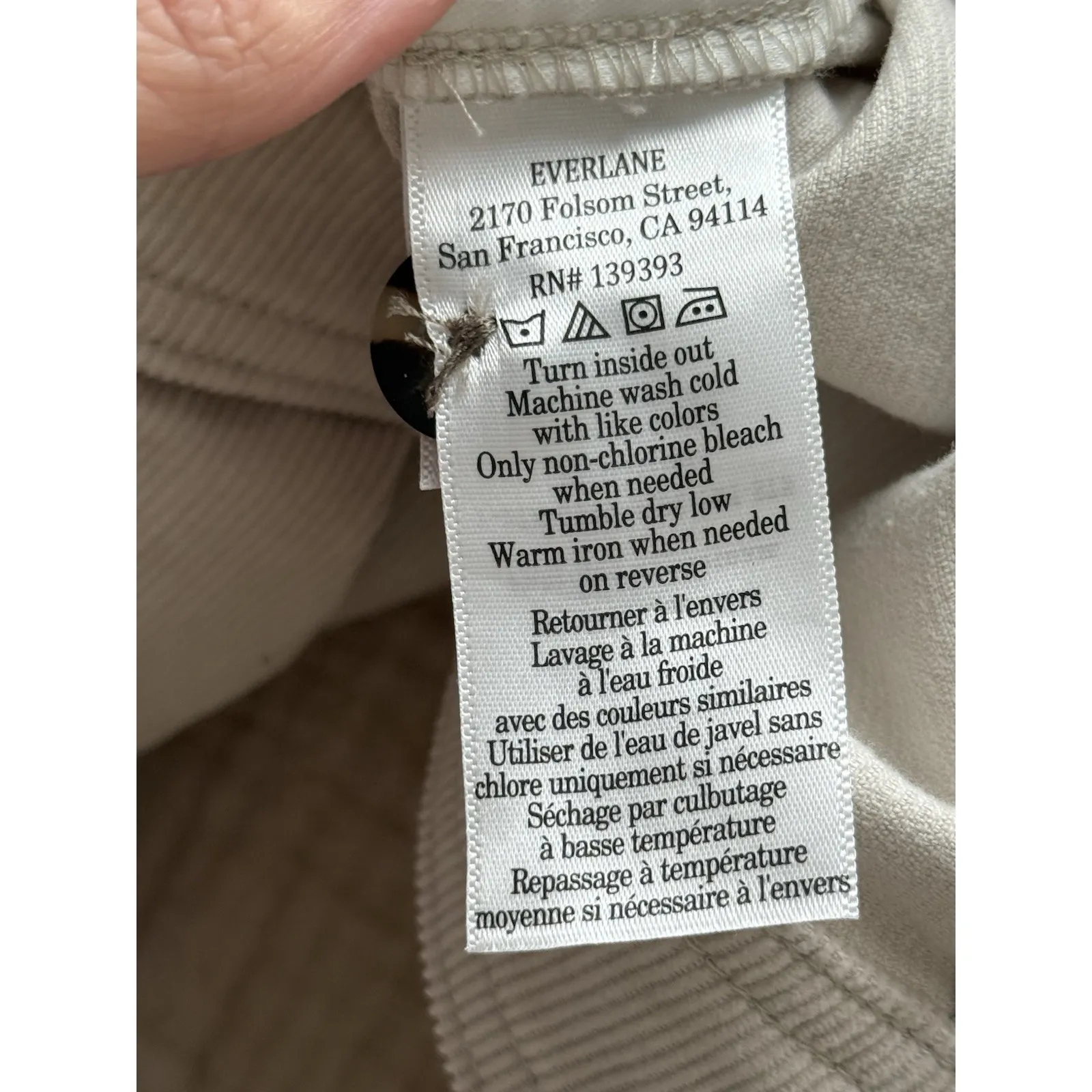 Everlane The Corduroy Wide Leg Pant Womens 12 Beige Cream High‎ Rise Stretch - Image 6