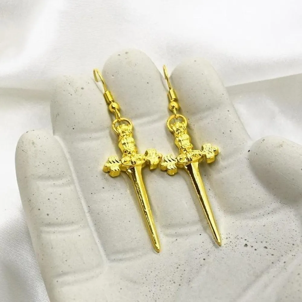 Gold Sword Earrings - Image 3