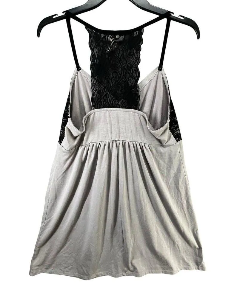 Cacique Tru To You Nightdress Womens 14-16 Gray Black Lace Babydoll Nightgown - Image 5