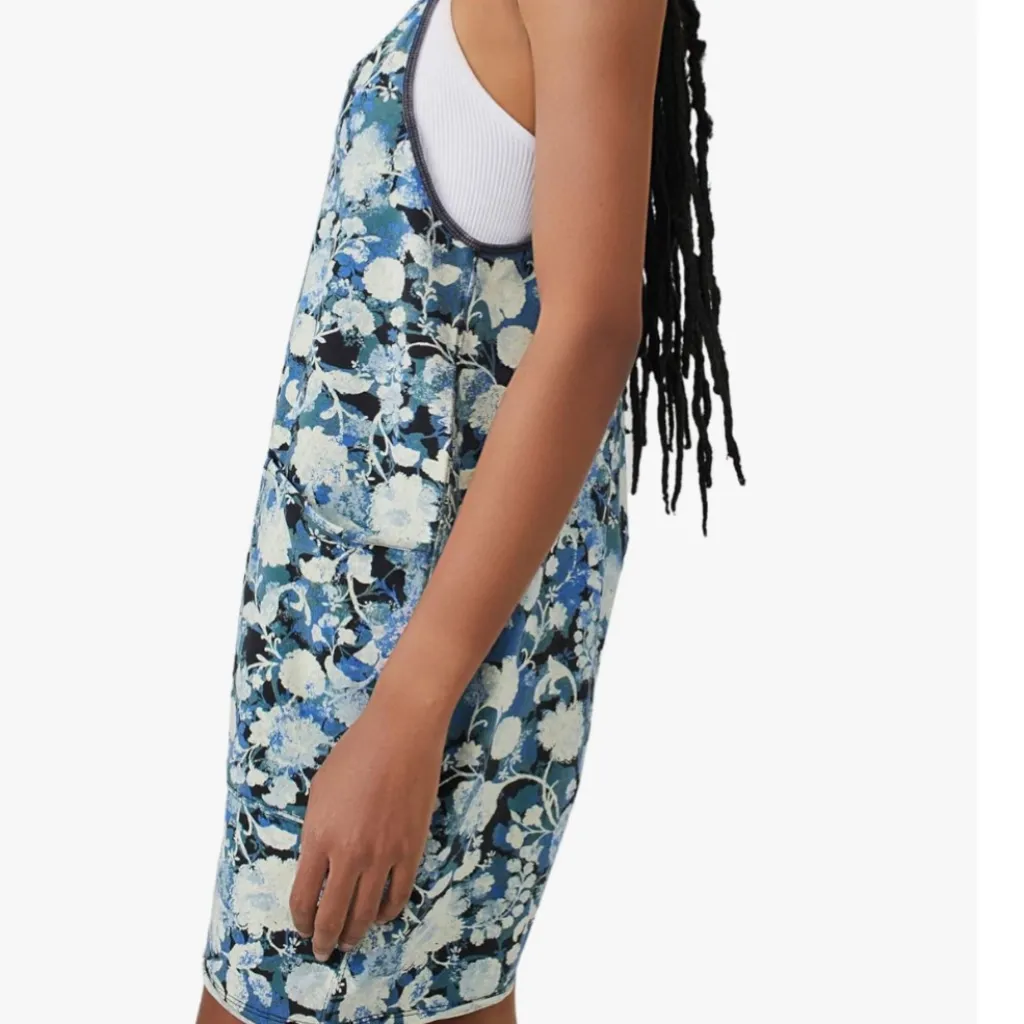 FP Movement by Free People Hot Shot Tee Romper in Forest Floral Blue Combo Sz M Size M - Image 2