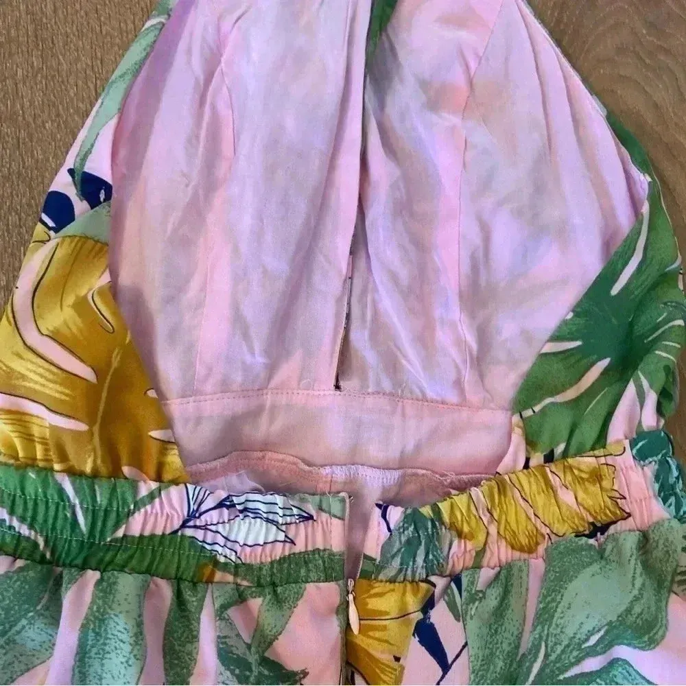 HYFYVE Wide Leg‎ Tropical Print Floral Jumpsuit Size Medium Party Cruise Resort - Image 10