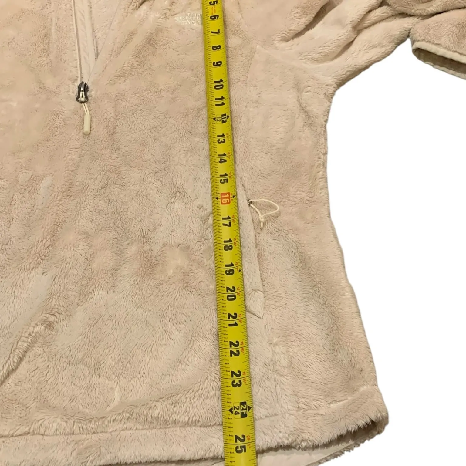 The North Face Osito 1/4 Zip Fleece Jacket Cream Ivory High Pile Fuzzy Medium - Image 7
