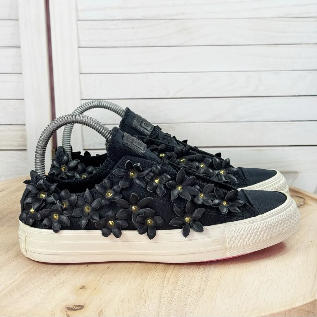 Converse Pat Bo Classic OX 3D Laser Cut Flowers Low Top Sneakers Black‎ 6.5 - Image 11