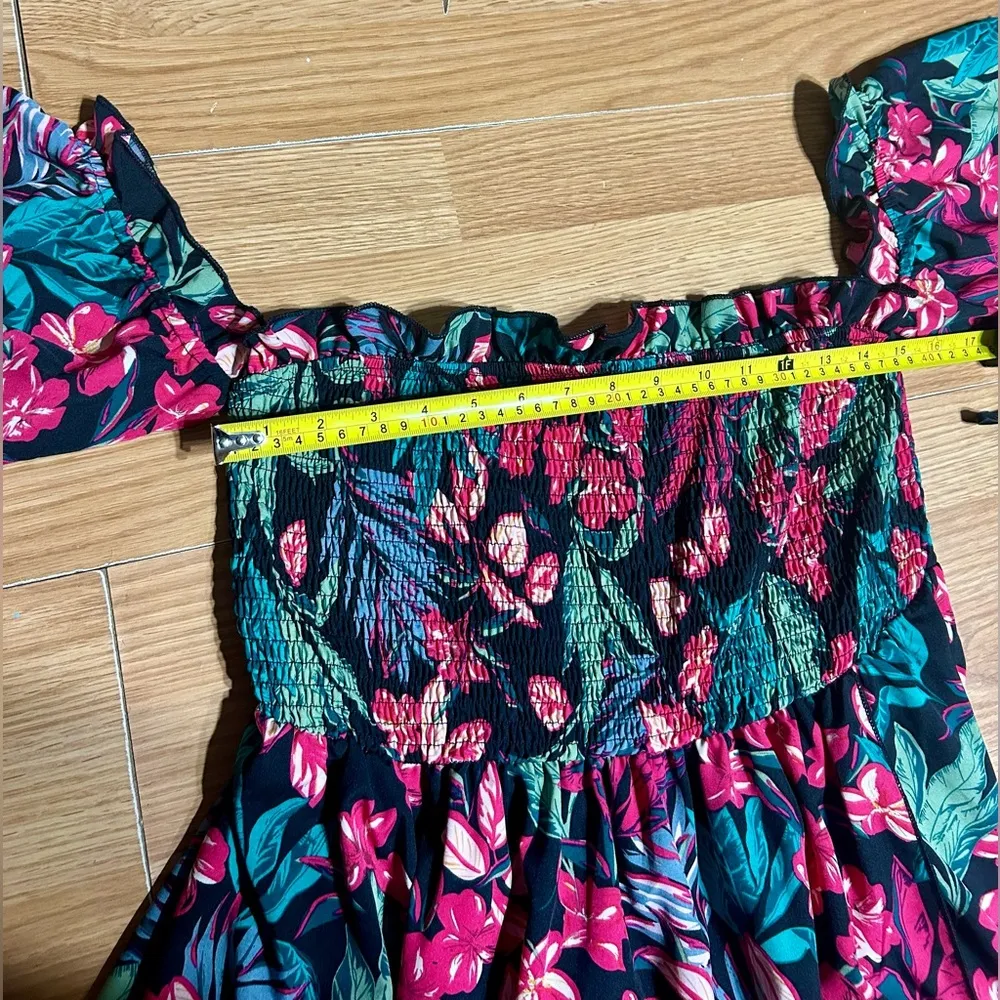 SHEIN curvy 0XL off shoulder sleeves colorful floral mini dress - Image 8