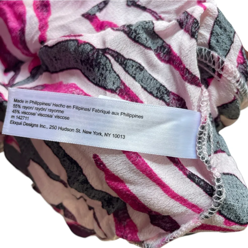 Eloquii Elements Plus Size Pink Black Animal Print Zebra Print Party Maxi Dress - Image 6