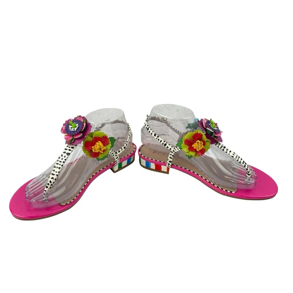 *Betsey Johnson Angie Flower T-Strap Sandal Womens 7.5 Whimsical Romantic Girly - Image 5