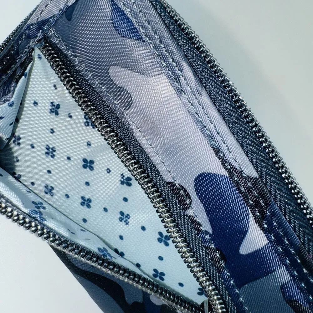 NWOT LUG Rodeo Wallet 6x4" Zip Around Blue Camp Camouflage Quilted Card Holder - Image 7