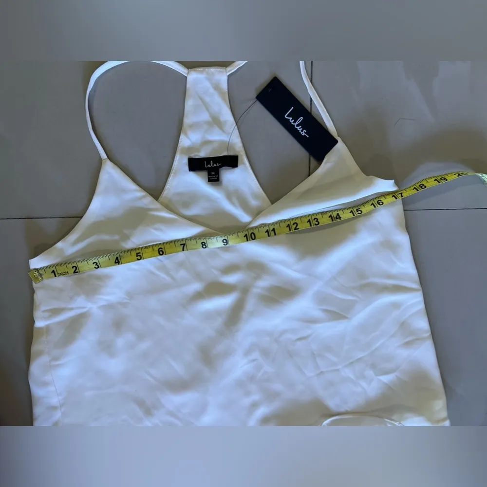 Lulus | Chic Disposition Ivory T-Back Cami Top M Lightweight Summer Tank Beige - Image 13