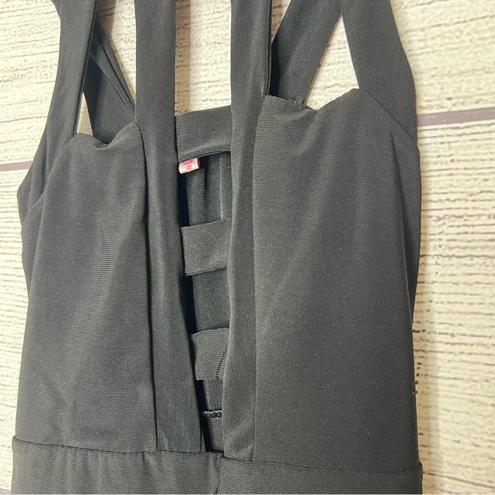 Stretchy Black Sleeveless Cut Out Bodycon Mini Dress Size XS - Image 3