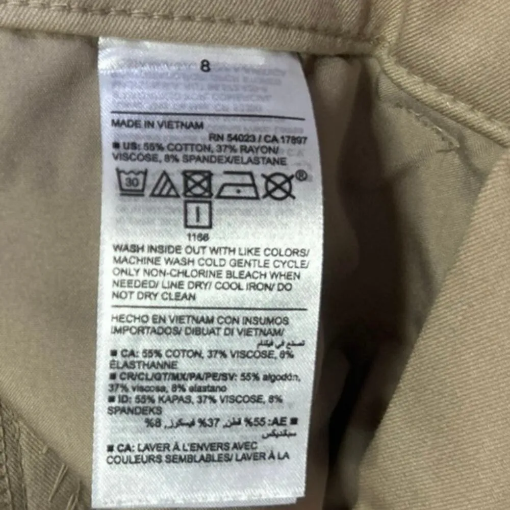 NEW Old Navy Pixie Flare Beige Khaki High Rise Bootcut Chino Trousers Pants Sz 8 - Image 5