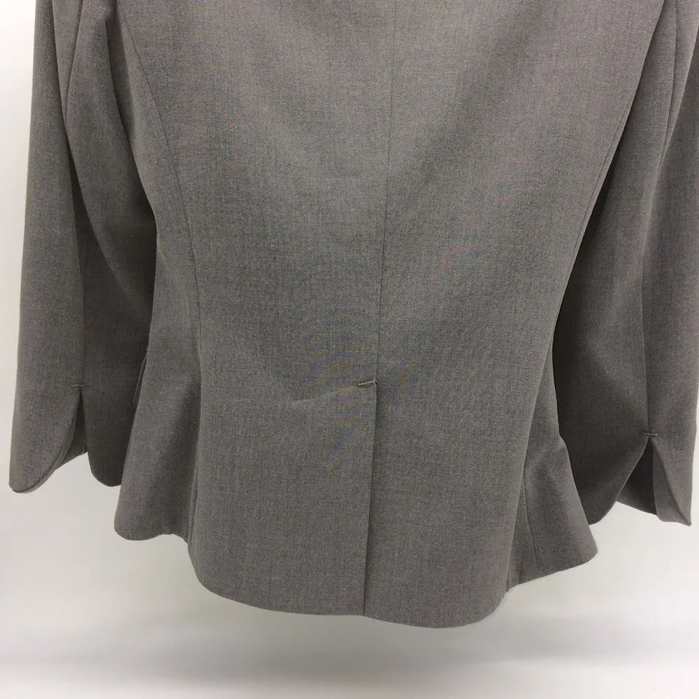 Max Studio Gray 3/4 Sleeve Feminine Blazer w/Flower Detail @Waist Wrap Closure-4 - Image 6