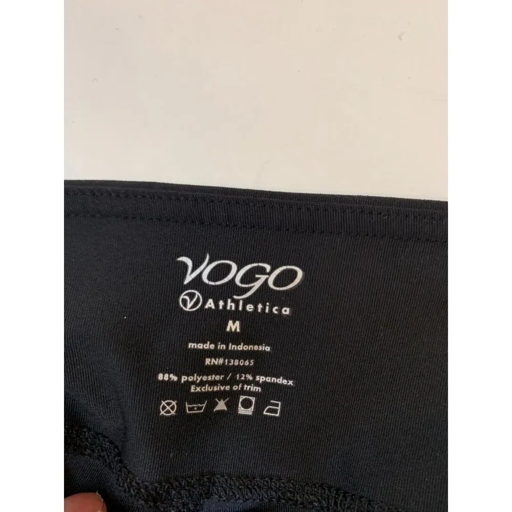 Vogo Athletica Womens M Black Capri Cropped Yoga Pants Legging Active Stretch - Image 4