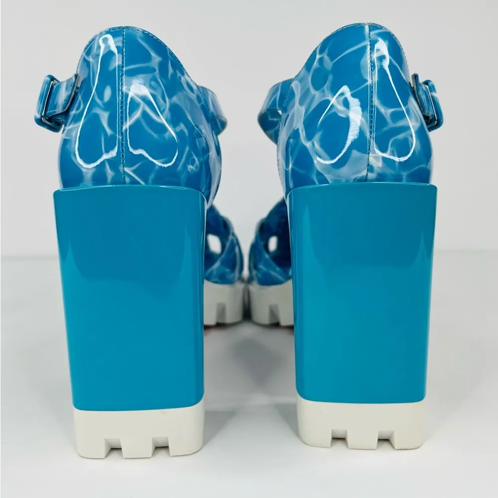 CRISTIAN LOUBOUTIN Meduzette Printed Patent Heeled Fisherman Sandals Size EU 40 - Image 3