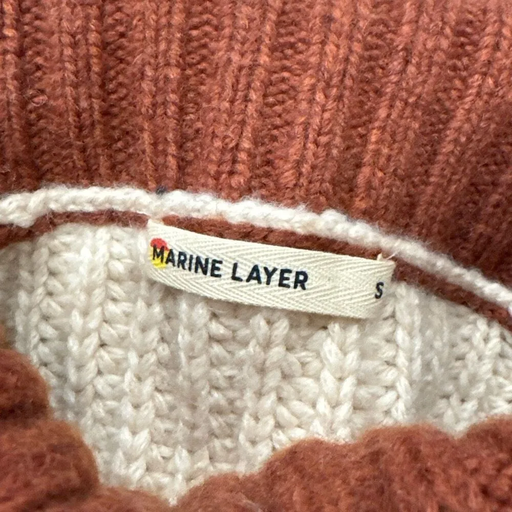 Marine Layer Juniper Oversized Turtleneck Colorblock Sweater size small - Image 3