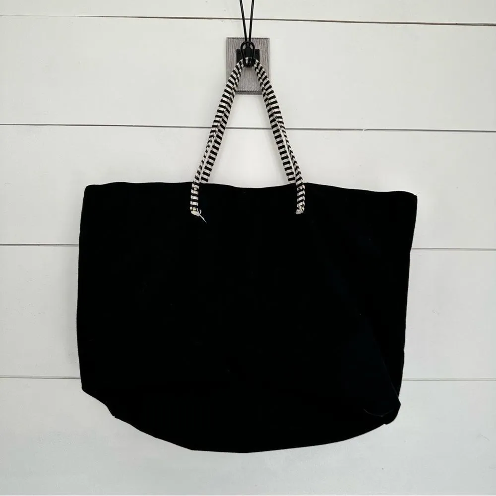 Victoria’s Secret Black Pink Striped Handle Tote Bag - Image 6