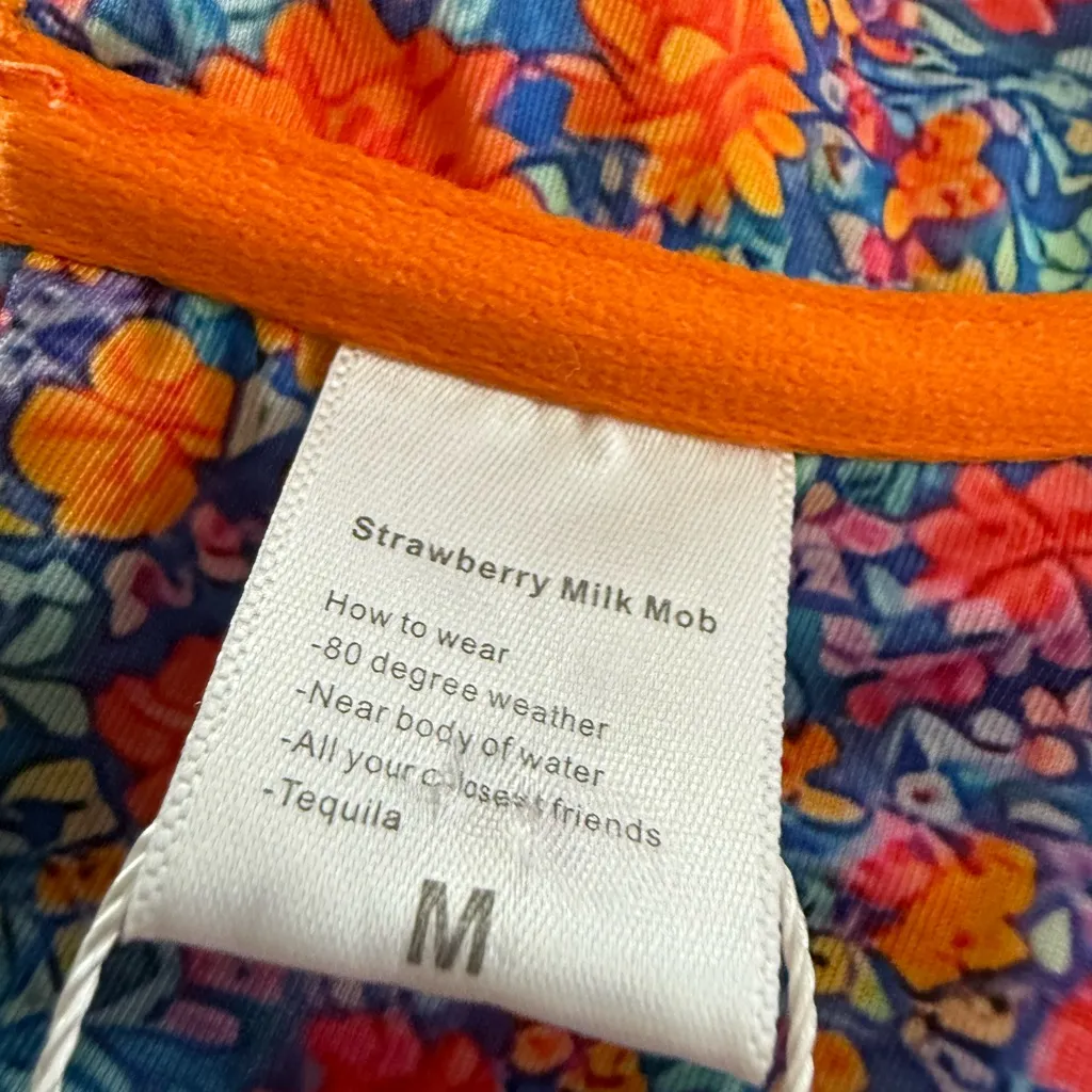 NWT Strawberry Milk Mob Disco Love Bikini Top Orange Size M - Image 5