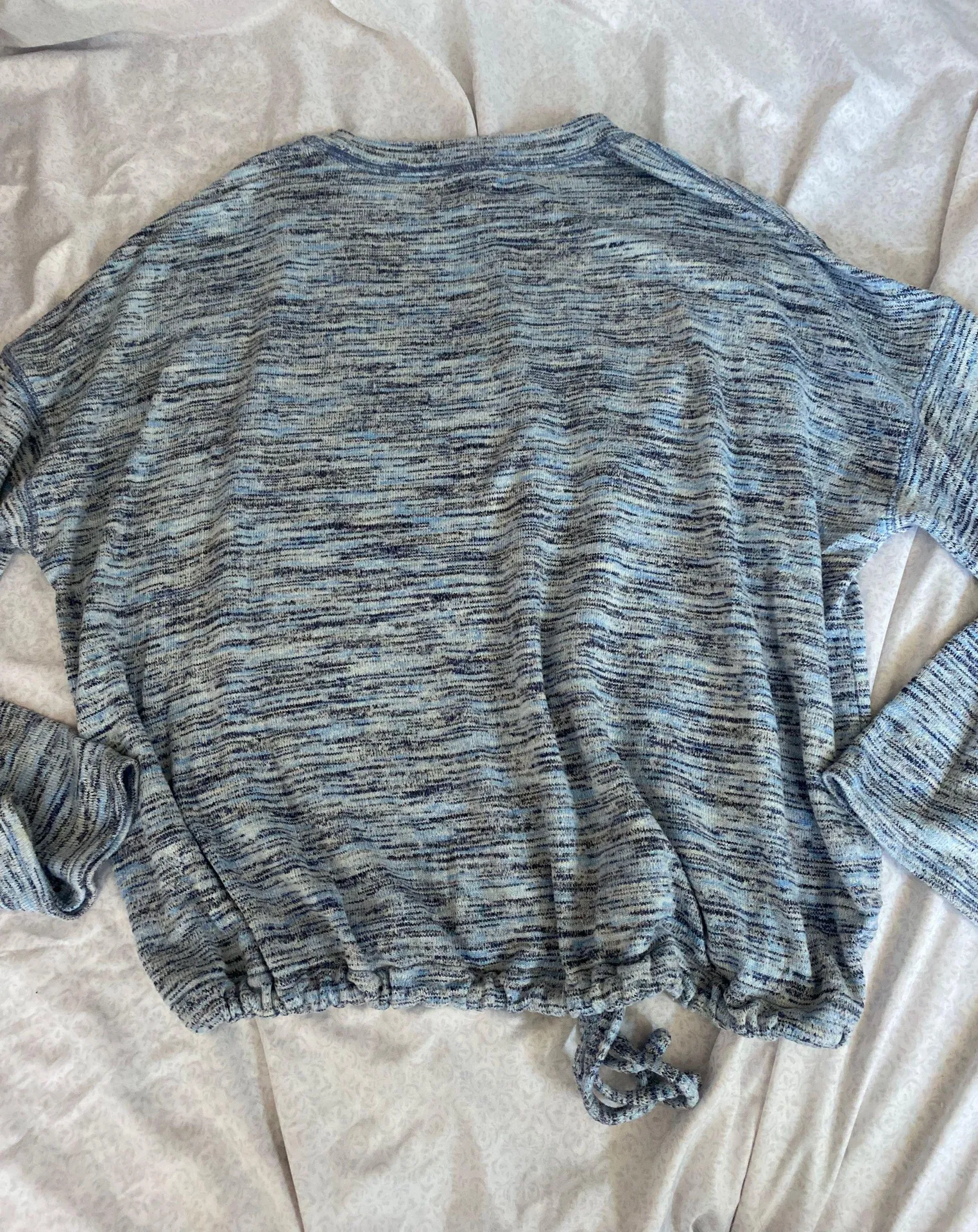 cinched blue long sleeve top - Image 5
