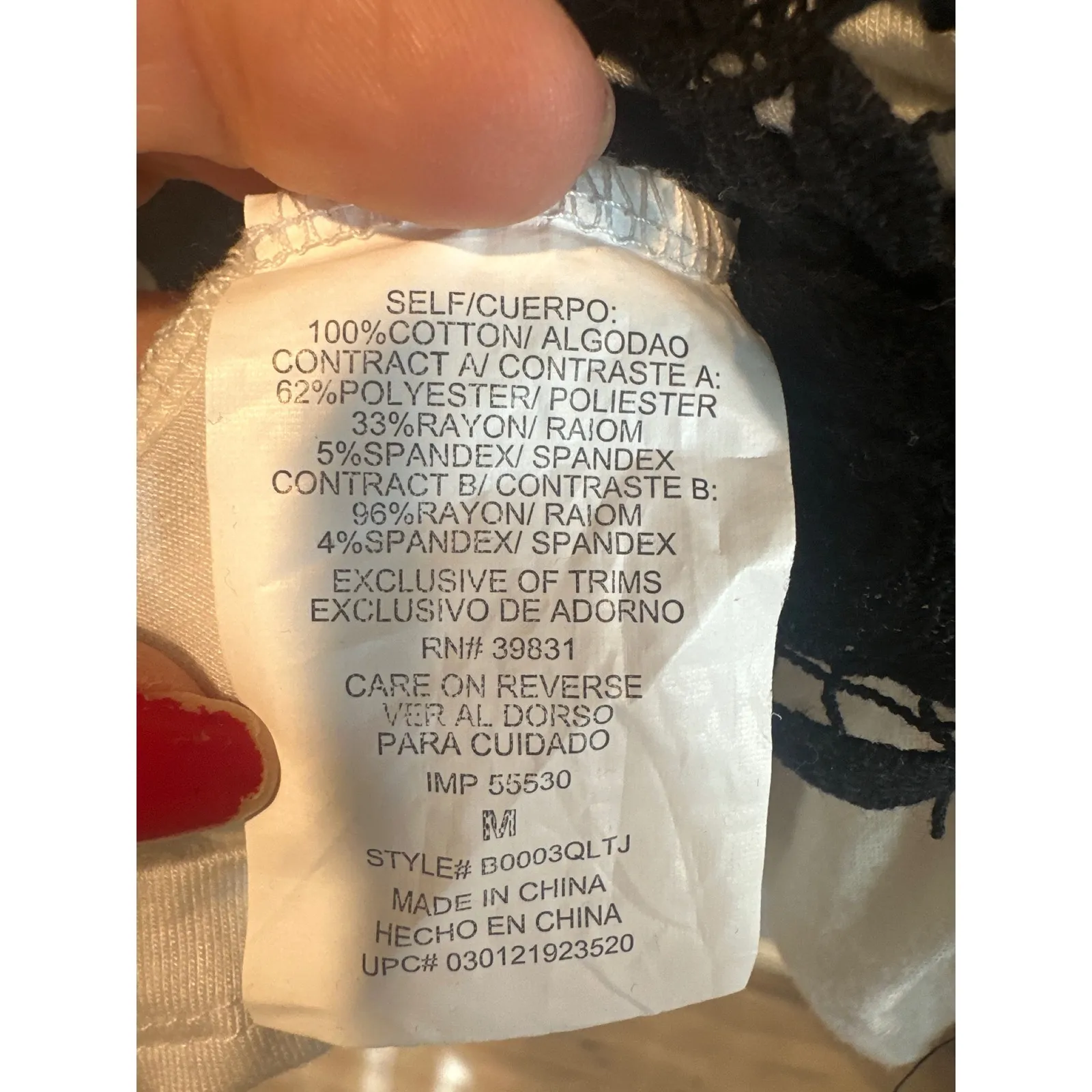 DEMOCRACY Black Lace Trim Long Sleeve Knit Top Women's Size M boho chic fairy - Image 8