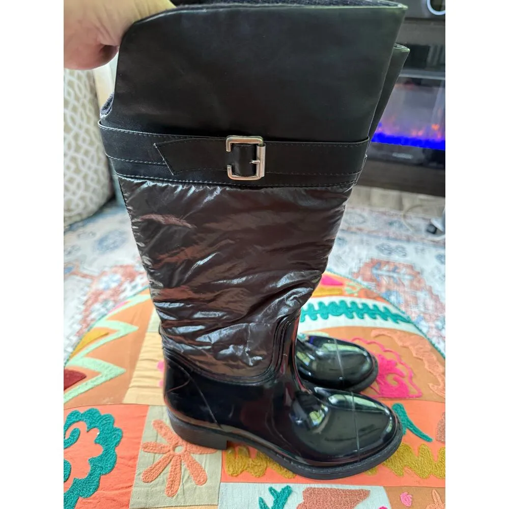 Dressy black rain boots Size 9 - Image 5