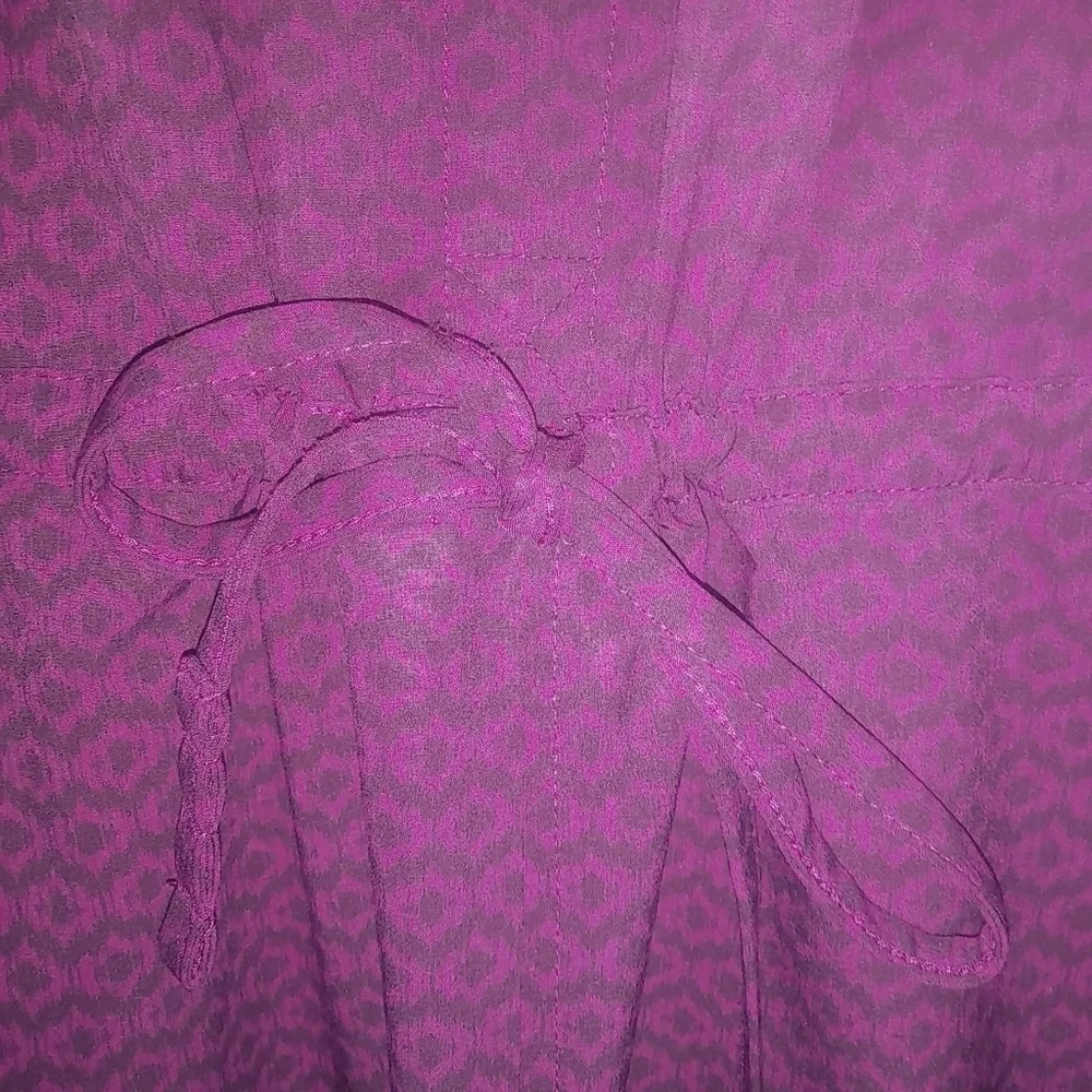 Eddie Bauer M Purple Pattern Drawstring Waist Sleeveless Lightweight Dress - Image 8