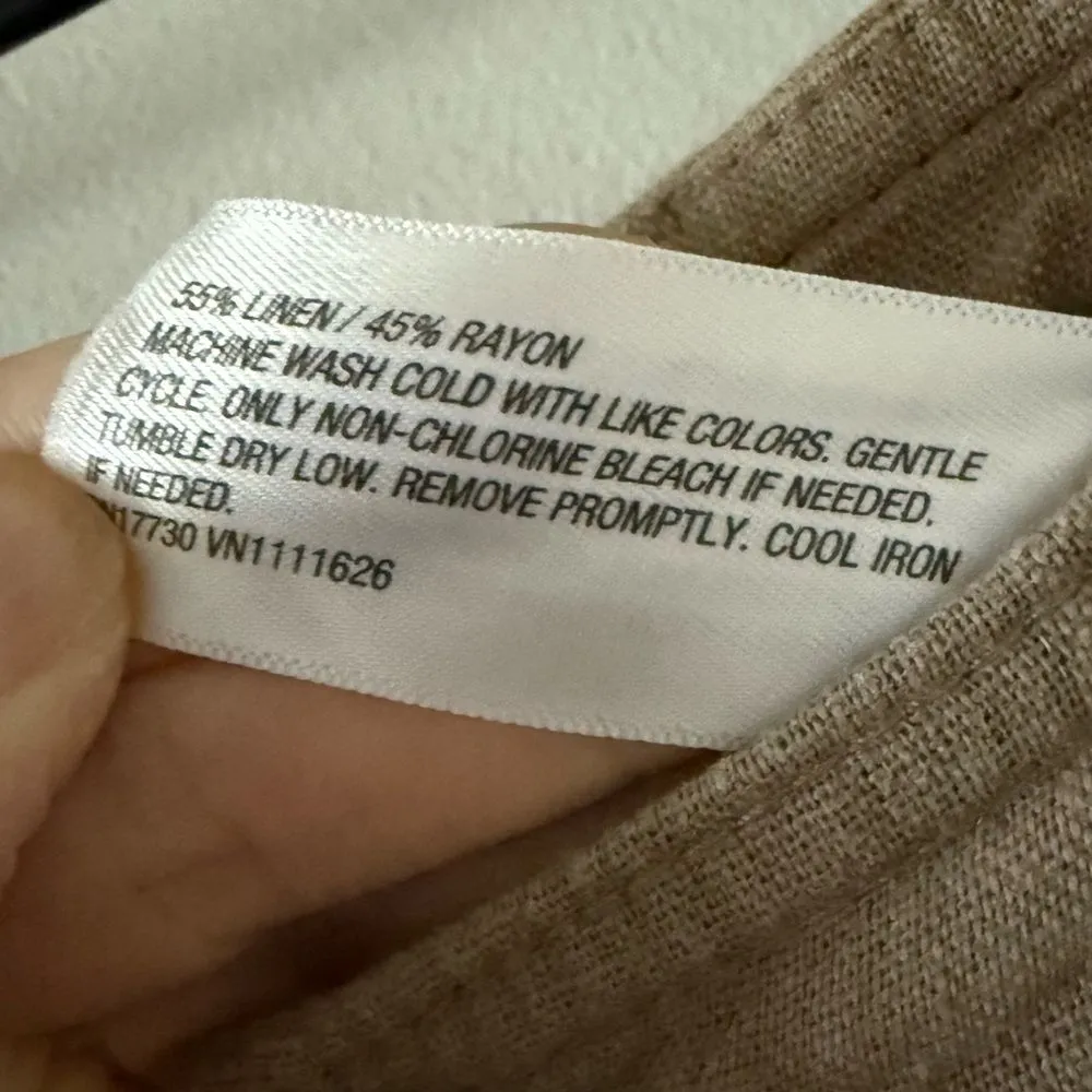 A New Day Linen Blend Straight Leg Cargo Pants in Tan - Size 2 - Image 7