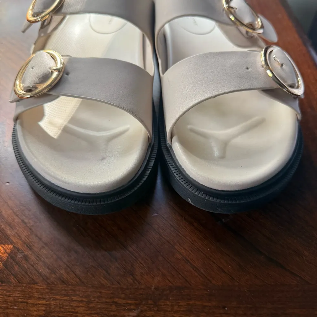 Banana Republic Bone Double Buckle Slide Sandals - Image 3