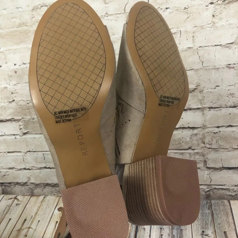 NEW Report Hanelli open toe ankle bootie taupe Size 10 - Image 5