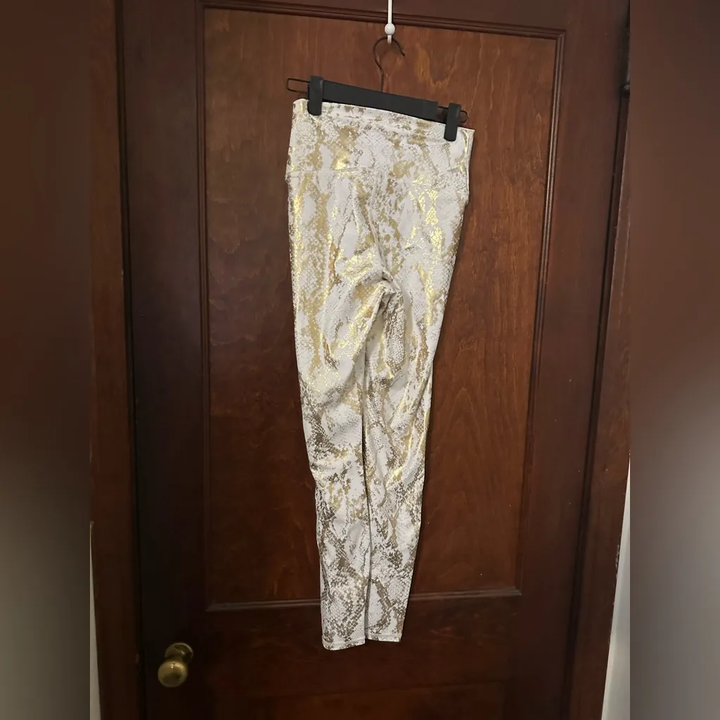 Carbon38 gold metallic animal snake skin print high - Image 3