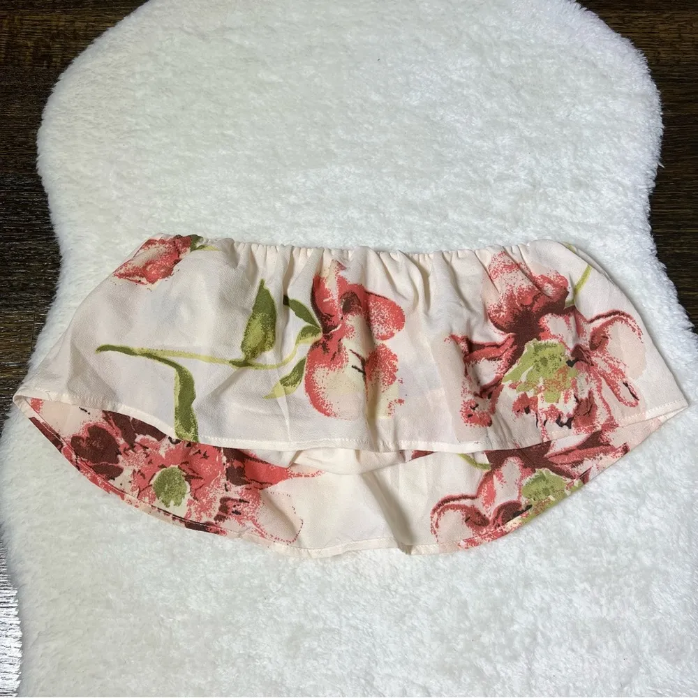In the Beginning Pink Floral Bandeau Top - Image 6