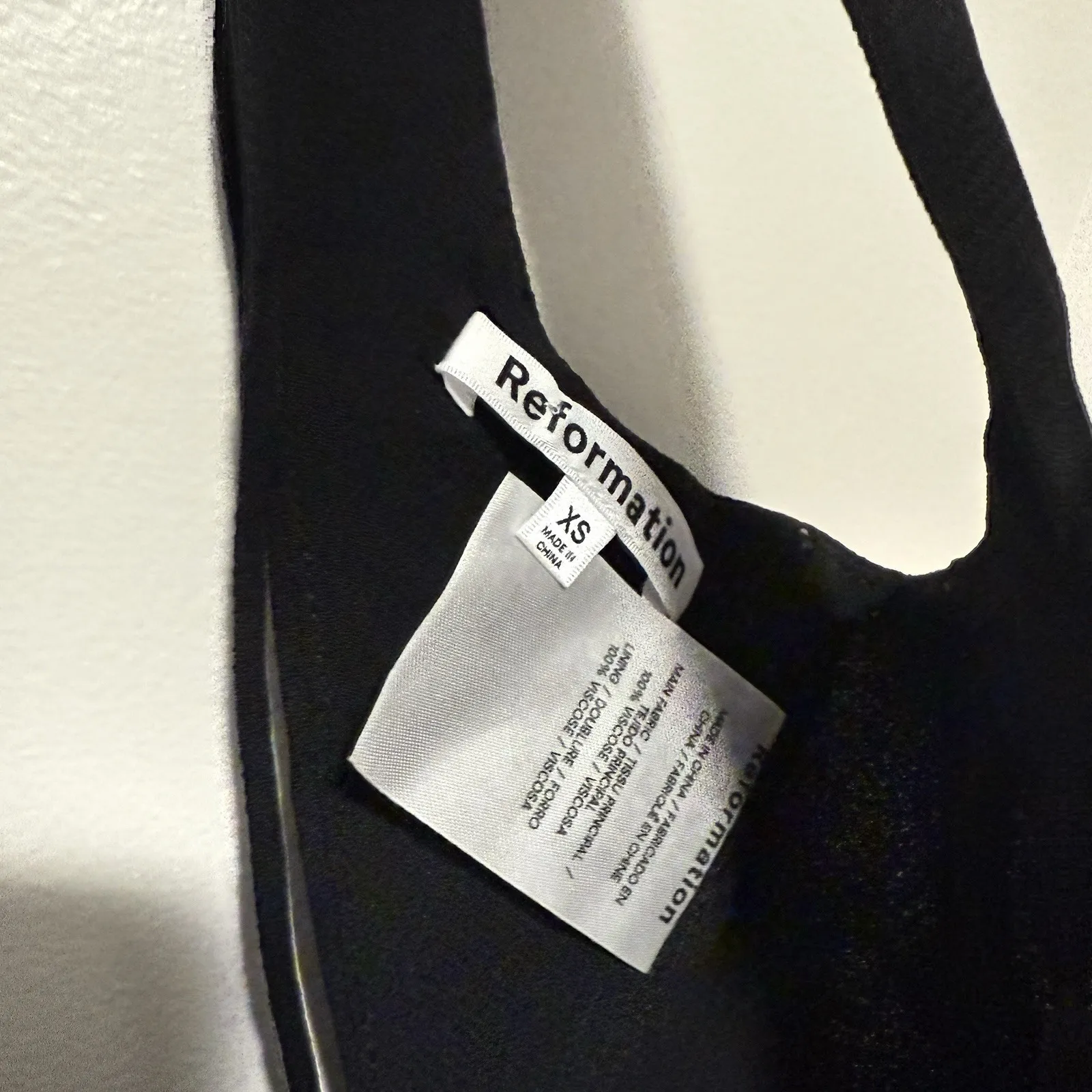 Reformation Erica Black Open Back Square Neck Top Size XS - Image 6