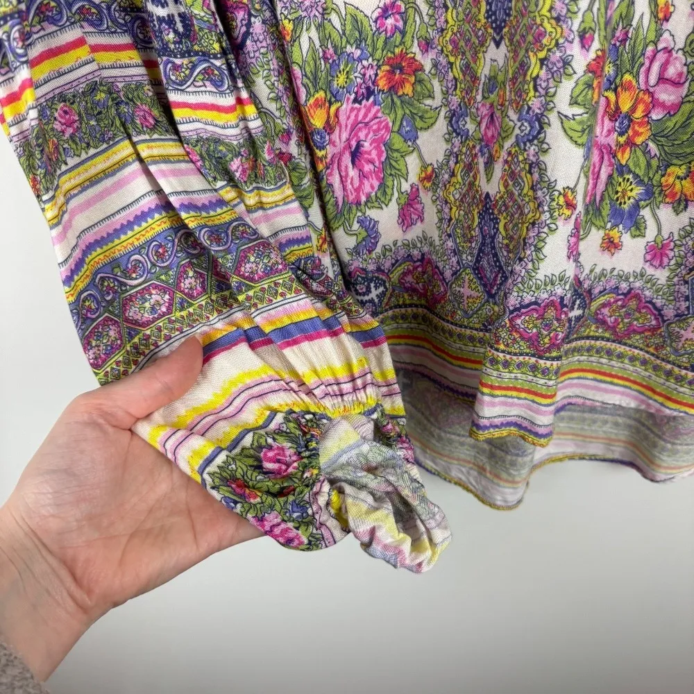 Maeve Anthropologie Ceresco Floral Blouse Sz‎ S Peasant Top Long Sleeve Bohemian - Image 6