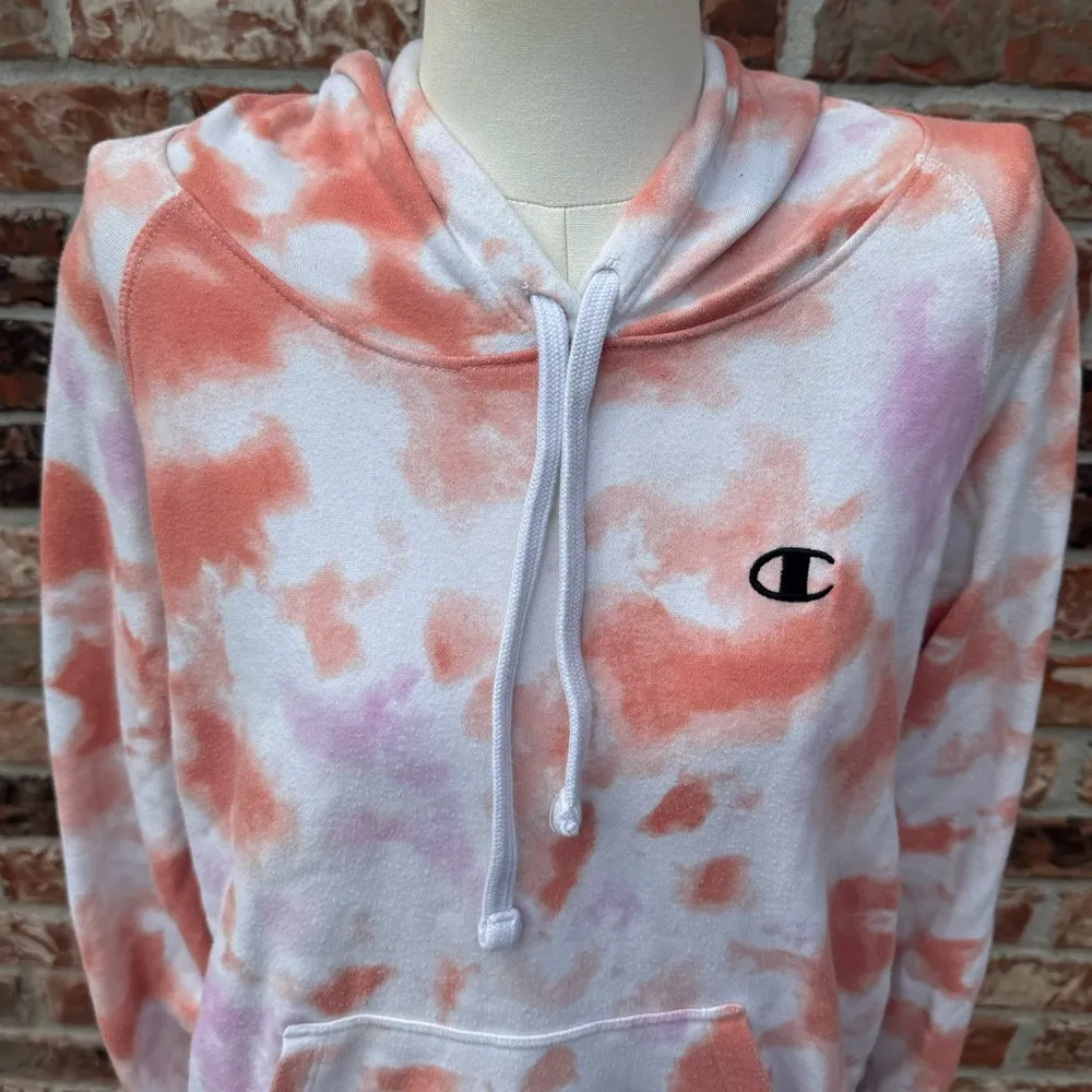 Champion orange tiedyed hoodie sweatshirt / L / Excellent condition - Image 2