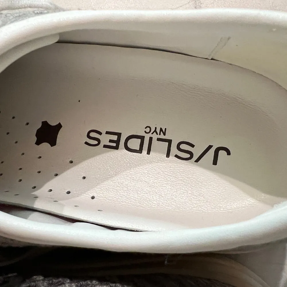 J/SLIDES Gray Natasha Crochet Platform Sneaker, Size 7 - Image 5