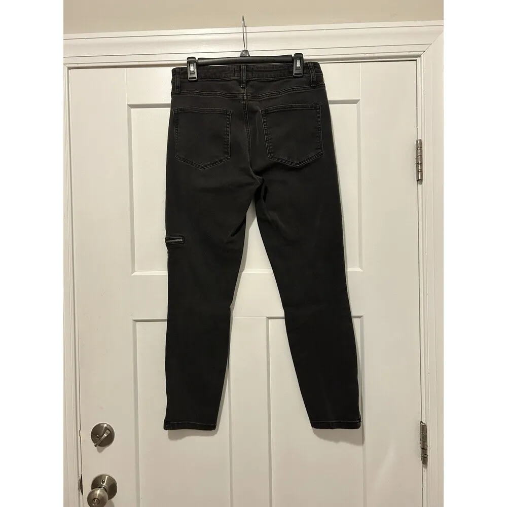 PAIGE Daryn Zip Ankle NightCat Black Skinny Jeans Zip Cargo/Ankle Women Size 30 - Image 9