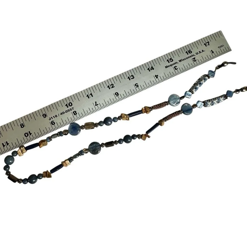 ✨ Kyanite & Mixed Stone Eyeglass Chain / Lanyard – Artisan Beads Blue - Image 7