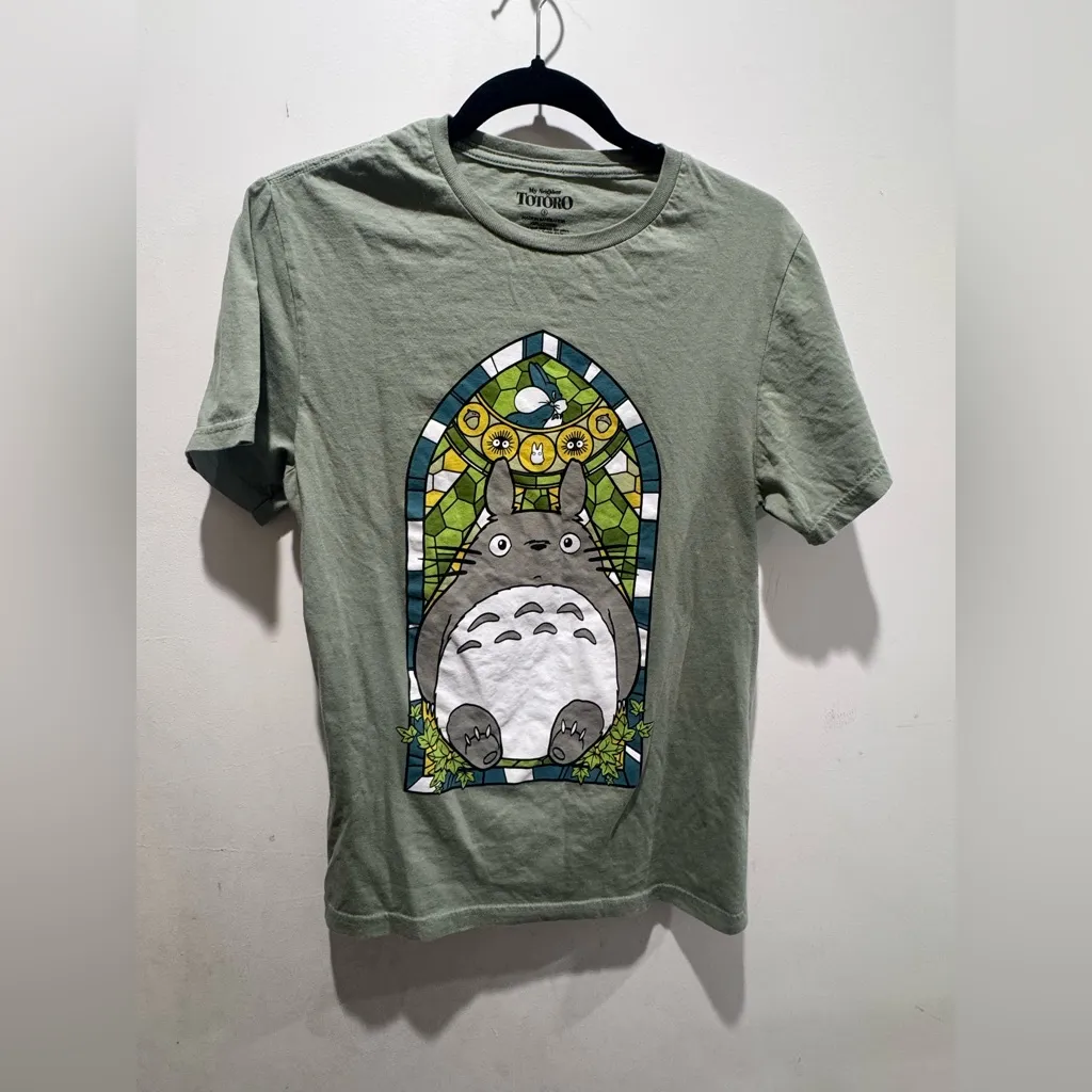 Preloved! Studio Ghibli My Neighbor Totoro Stained Glass Boyfriend Fit T-Shirt - Image 2