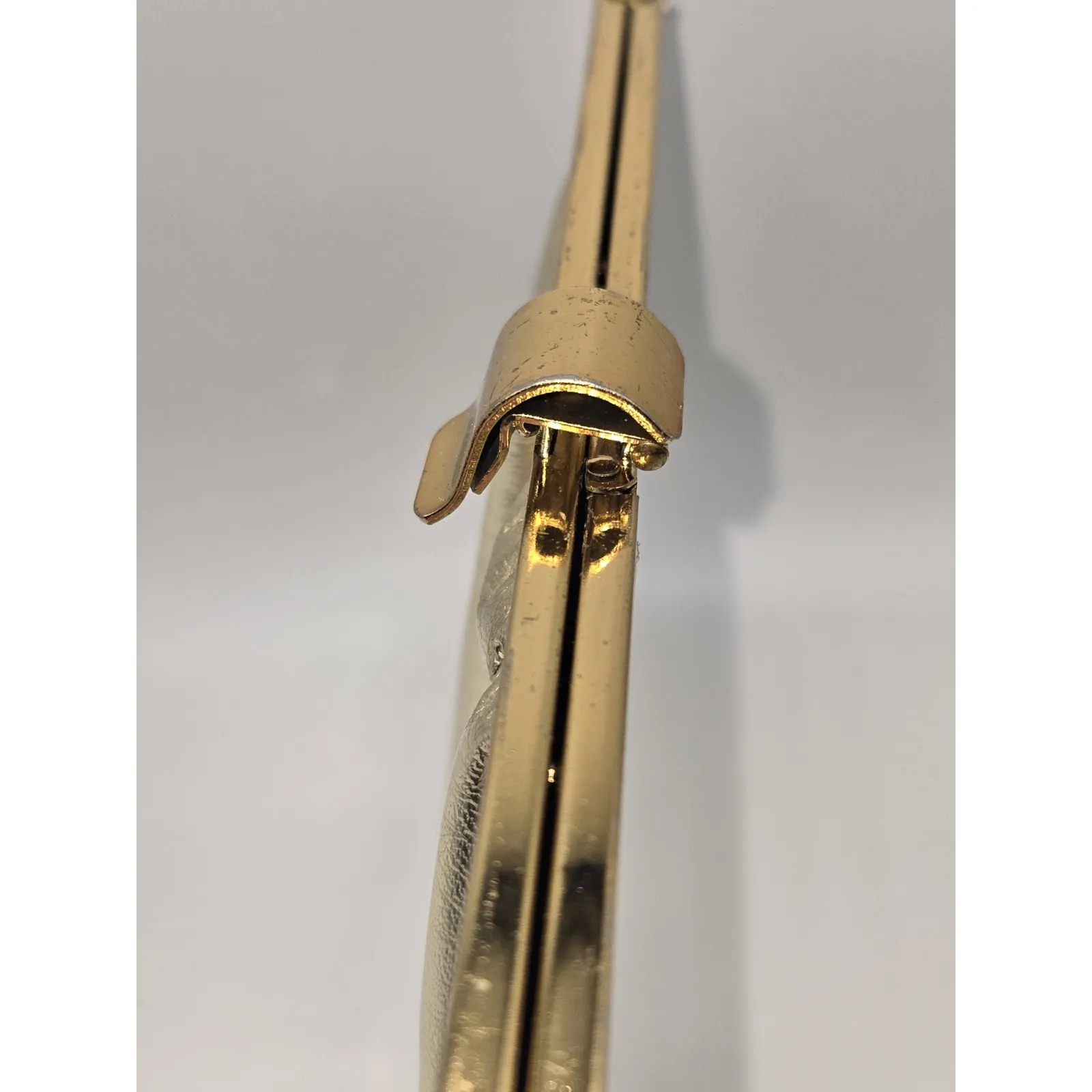 Vintage Gold Metallic Clutch Evening Bag Frame Closure Retro Handbag - Image 7