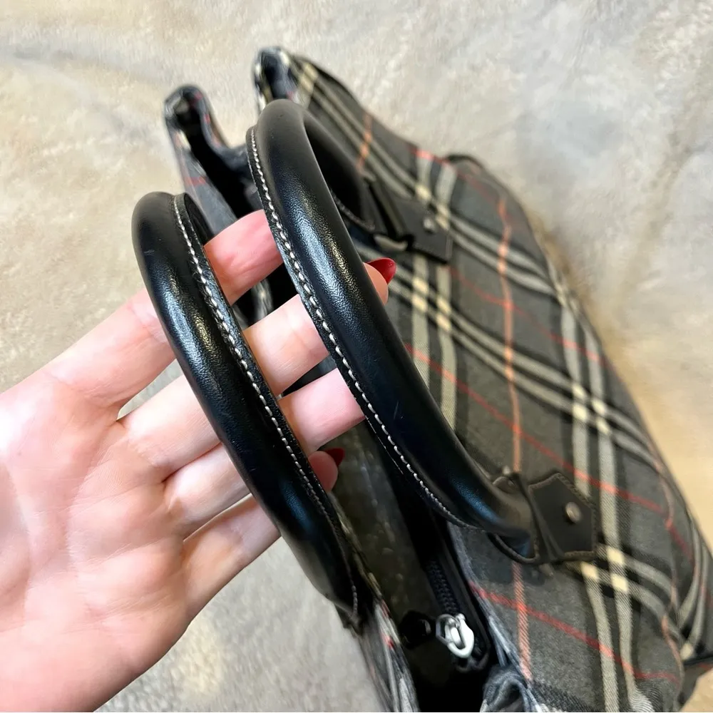 Burberry Rare  Blue Label Flannel Nova Check Plaid Bag - Image 6