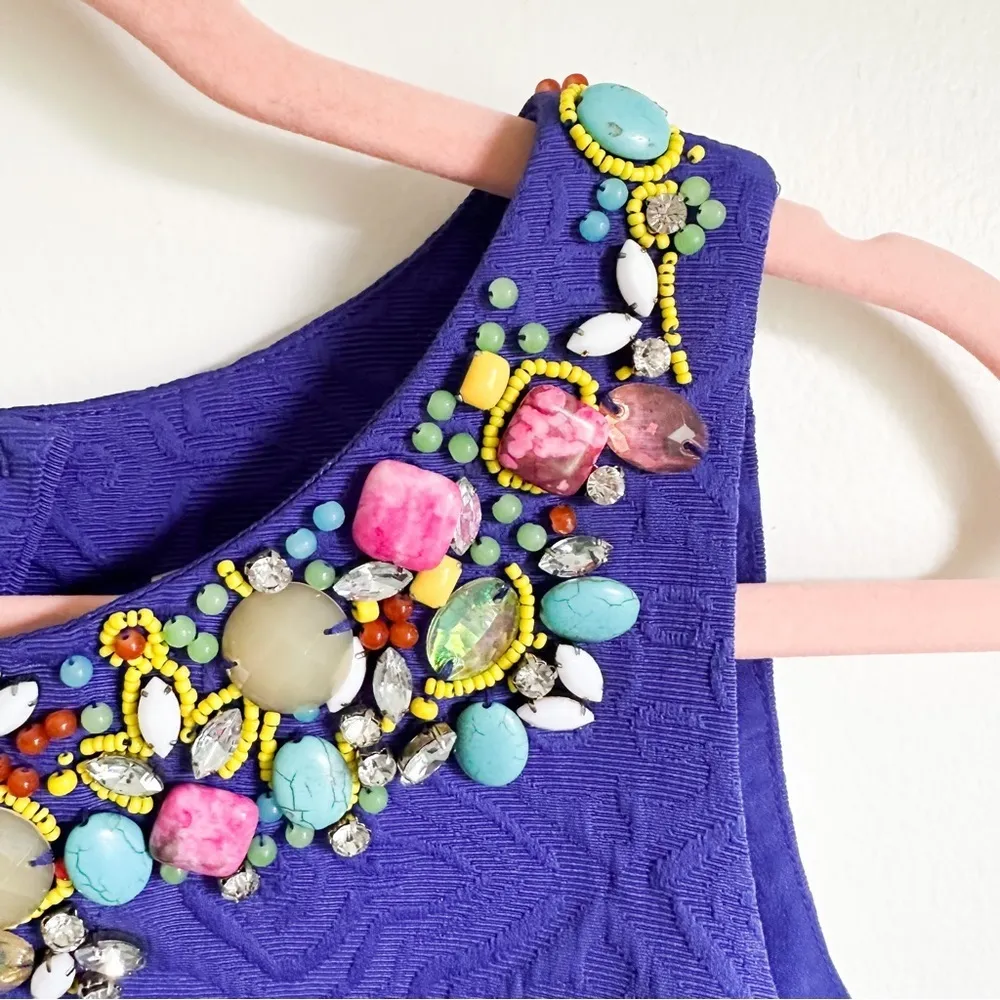 Moulinette Soeurs Anthropologie Jewel Royal Blue Crop Tank Top Size 4P - Image 6