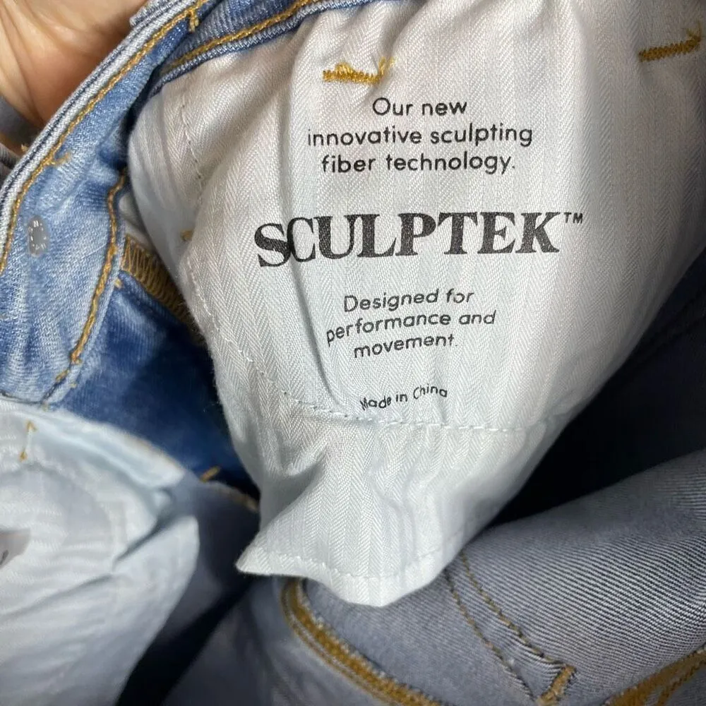Athleta Skulptek Straight Jeans Light Blue Women's size 4 Stretch Movement Ankle - Image 3