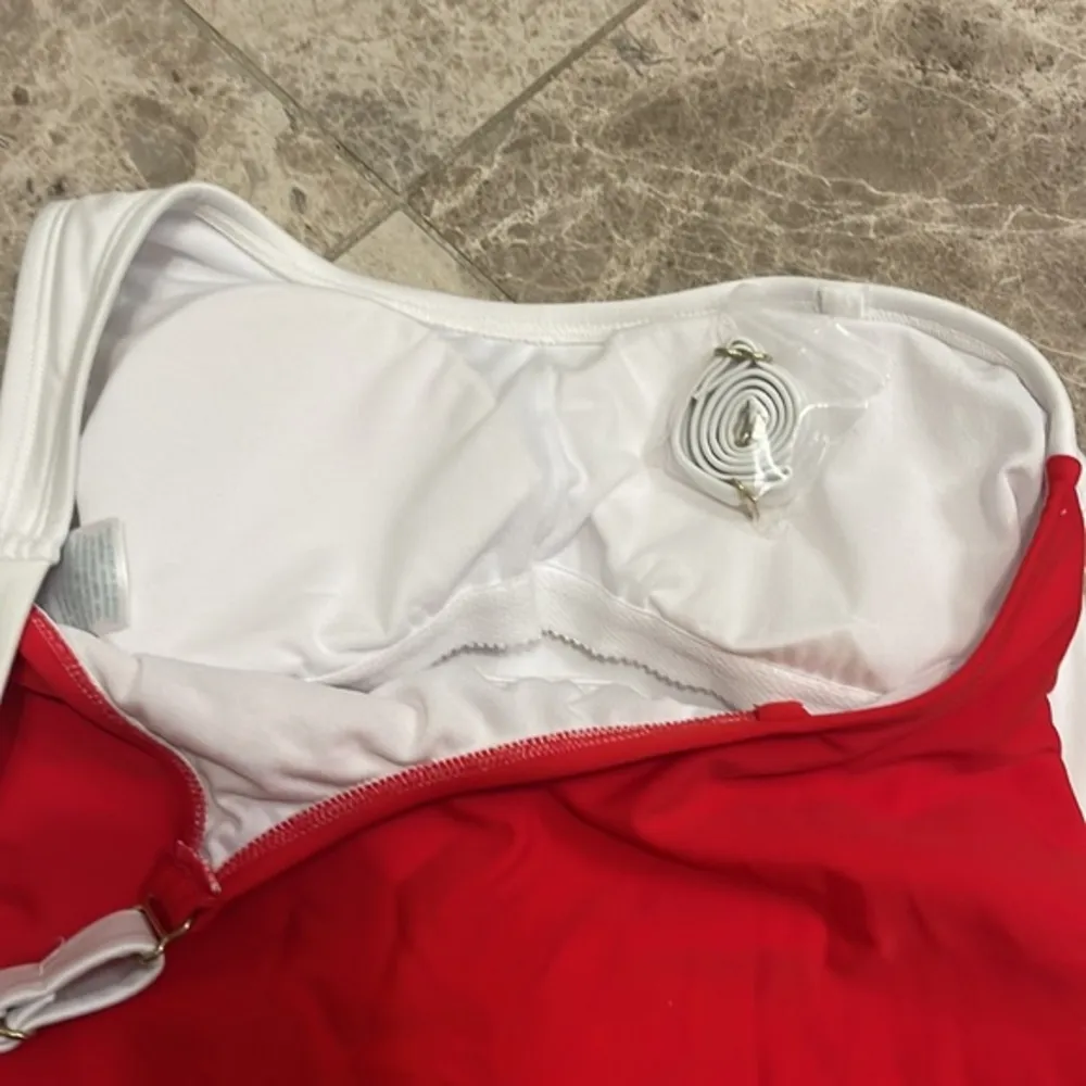 Kona Sol  Colorblock One Shoulder High Coverage One Piece Swimsuit NEW - Image 12