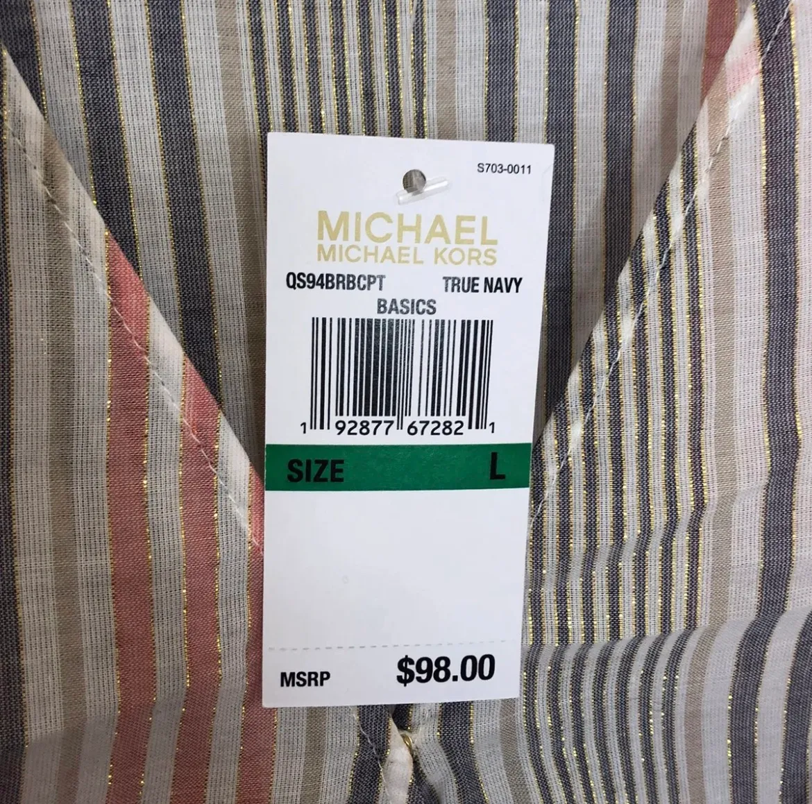 Michael Kors Michael  Women’s Striped Sheer Blouse - Image 5
