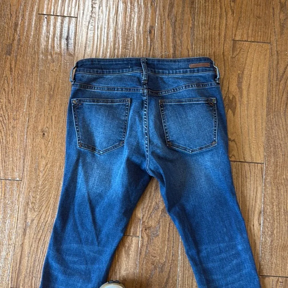 Anthropologie Pilcro the Leterpress mid rise skinny split hem jeans 29 - Image 12