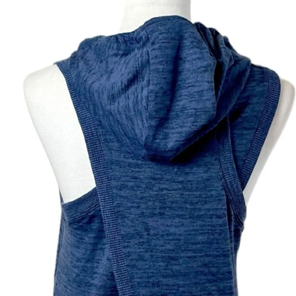 Active Life Tunic Vest Hooded Zip Front Pockets Blue Heather Women’s Size Small - Image 8
