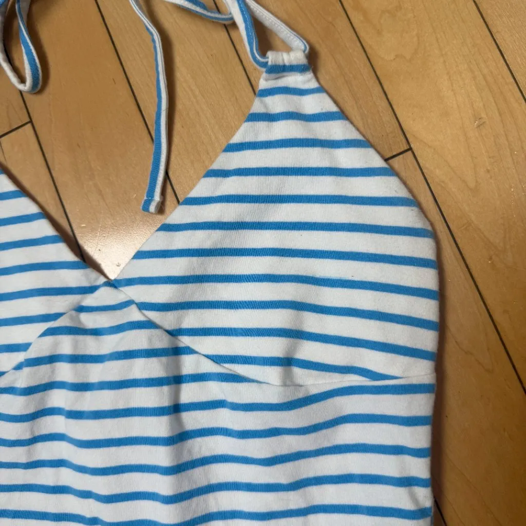 WILD FABLE Nautical Stripe Coastal Halter Neck Tank Top Size XS - Image 3