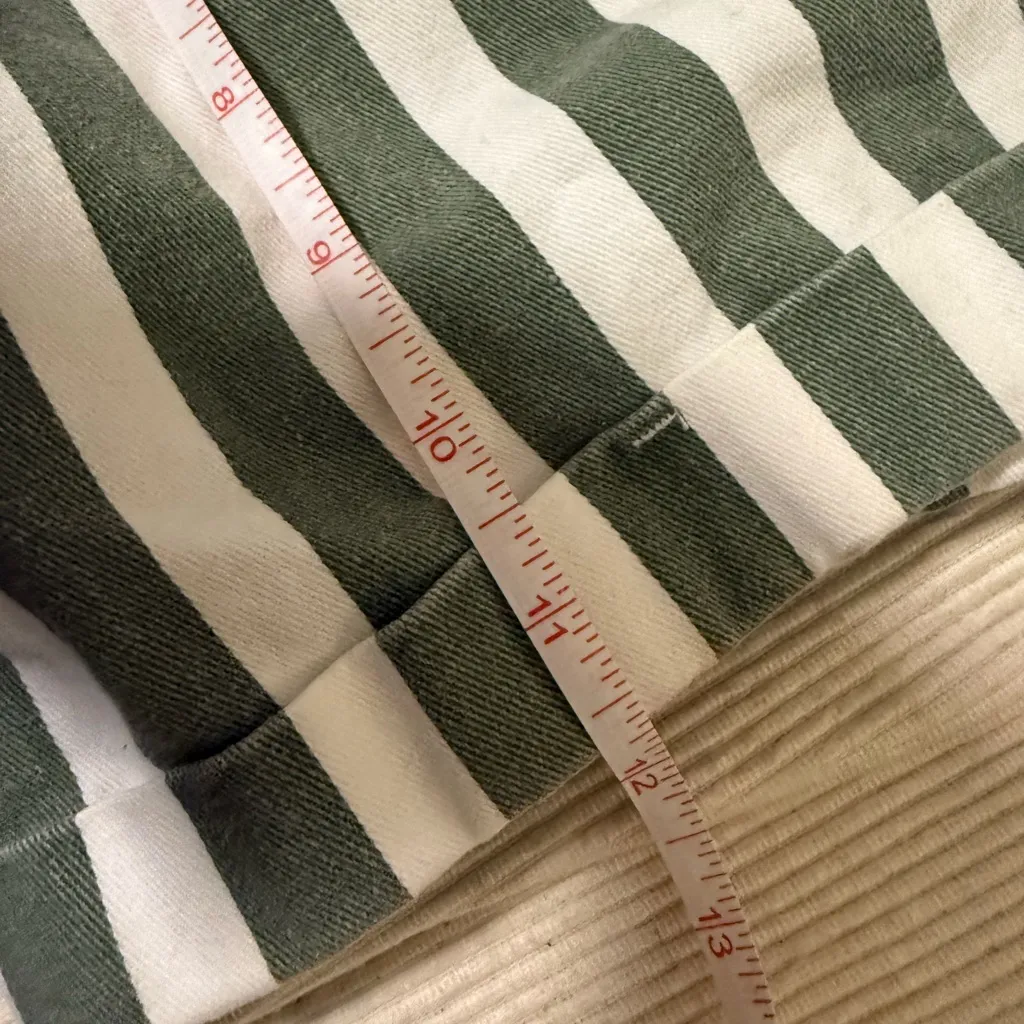 Forever 21 Green & White Striped Cotton Shorts Elastic Waist M - Image 6